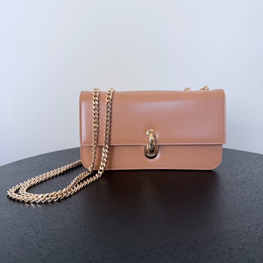 Pedro Women’s Beige Gold Chain Crossbody Bag Purse Handbag